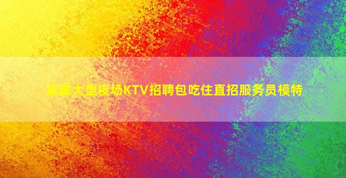 武威大型夜场KTV招聘包吃住直招服务员模特